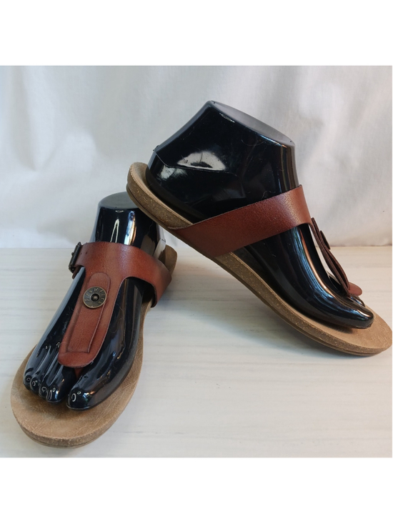 Blowfish Shoes - Blowfish Malibu Flip Flops Women's Size 8 T-Strap Thong Sandals Brown Buckle